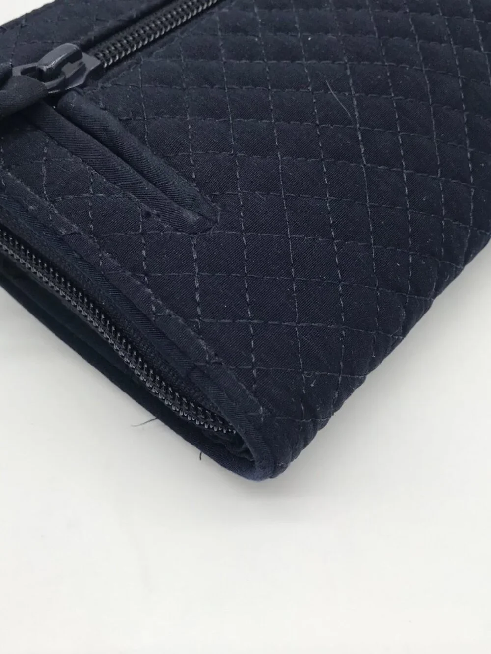 Vera Bradley Classic Navy Microfiber RFID Turnlock Wallet
